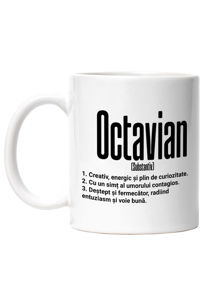 StoryGift Romania Cana Cu Numele Octavian, Cu Mesaj Motivational, Creativ, En...