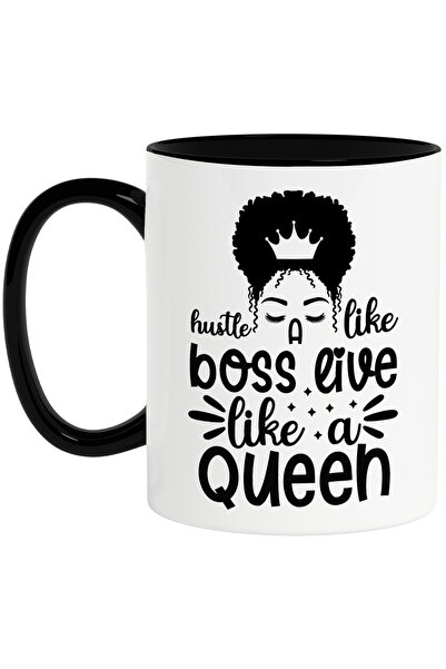 StoryGift Romania Cana cu mesajul "Hustle like a boss, live like a queen" - t...