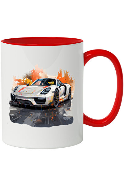 StoryGift Romania Cana Cu Masina Sport, Roti, Faruri, Strada, Ilustratie, Mul...