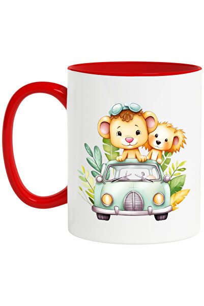 StoryGift Romania Cana cu 2 pui de leu care se plimba cu o masina | ilustrati...