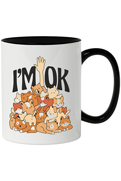 StoryGift Romania Cana Cu Mesaj In Engleza I'm Ok, Morman De Pisici, Animale,...
