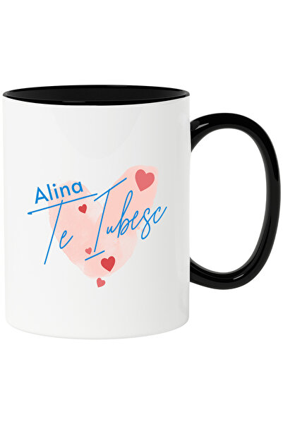 StoryGift Romania Cana cu Inima Stil Amprenta mesaj Romantic Alina Te Iubesc,...