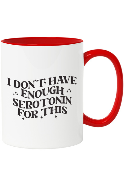 StoryGift Romania Cana cu mesajul "Nu am destula serotonina pentru asta" - depresie cu Maner Rosu, Cu Maner Rosu