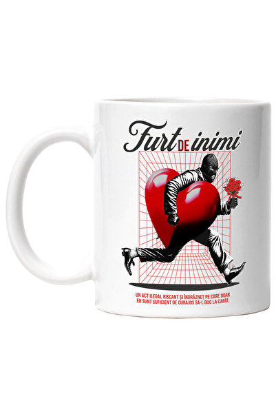 StoryGift Romania Cana Hot de inmi cu buchet de flori dragoste, 330ml, Cerami...