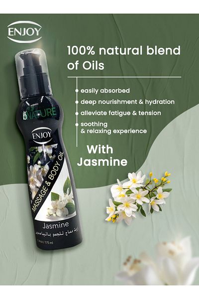 Enjoy Jasmine Massage Oil 175ml – Relaxing Floral Scent & Skin Nourishment for All Skin Types