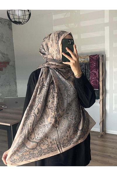 Merwiss Ethnic Pattern Μαλακό Μπεζ Σάλι Μιλάνο