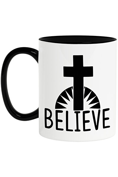 StoryGift Romania Cana cu o cruce si textul in engleza "Believe" - crezi cu M...