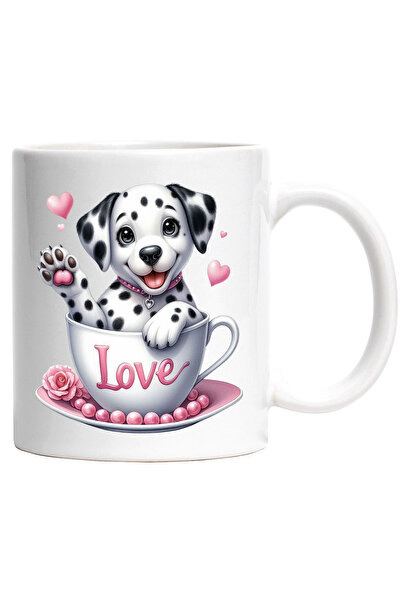 StoryGift Romania Cana cu un catel Dalmatian fericit | face cu mana | sta int...