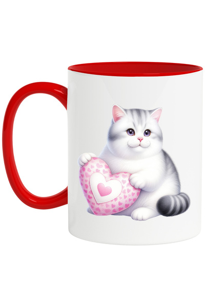 StoryGift Romania Cana cu o pisicuta care tine o inimioara in brate | ilustra...