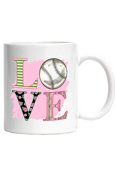 StoryGift Romania Cana cu mesajul "Love", minge de baseball, ilustratie, spor...