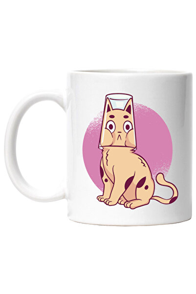 StoryGift Romania Cana Cu Pisica, Pahar, Cerc, Coada, Pete, Ilustratie, Multi...