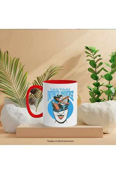 StoryGift Romania Mug With Message Infinite Potential Infinite Universe, Planet, Multicolor 330 ml, , With ,STG