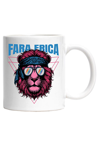 StoryGift Romania Cana Fara Frica - Leu cu Ochelari, 330ml, Ceramic cu Maner ...