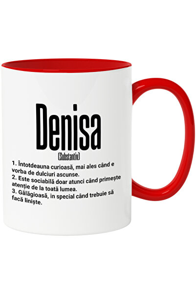 StoryGift Romania Mug With Name Denisa, and Funny Message, Curious, Sociable,...
