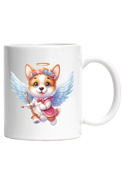 StoryGift Romania Cana cu un catel vesel Cupidon care trage cu arcul | ilustr...