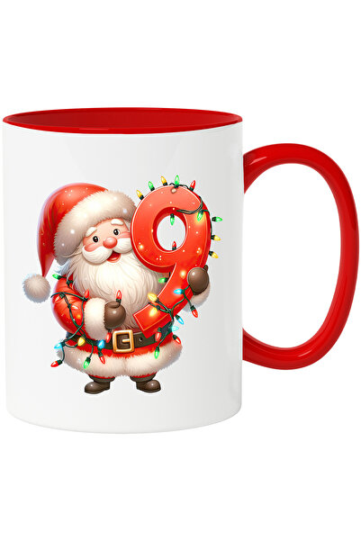 StoryGift Romania Cana cu Mos Craciun care tine cifra "9" | ilustratie | pent...