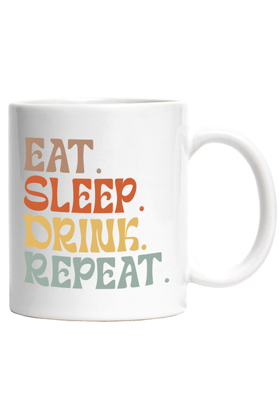 StoryGift Romania Cana cu textul "Eat. Sleep. Drink. Repeat." - mananca dormi...