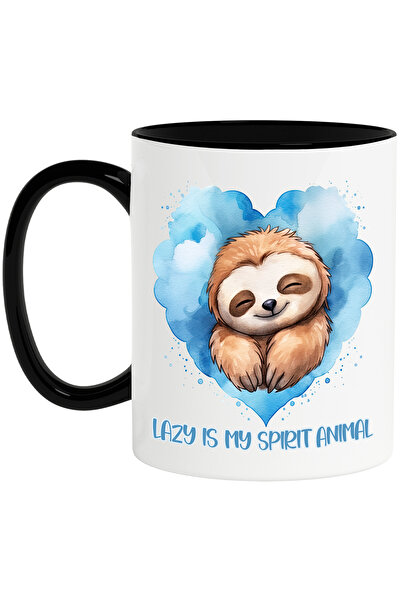 StoryGift Romania Cana cu animalul sloth/lenes dormind cu mesajul "Lazy is my...