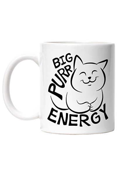 StoryGift Romania Cana cu o pisica si textul "Big purr energy" - multa energi...