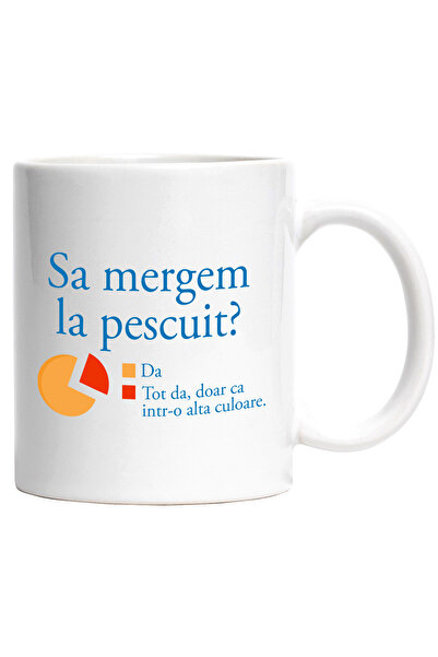 StoryGift Romania Cana cu Anexa Procent Mesaj Haios iubitorii De Pescuit Natura Colorat Aventura U, Cu Maner Alb