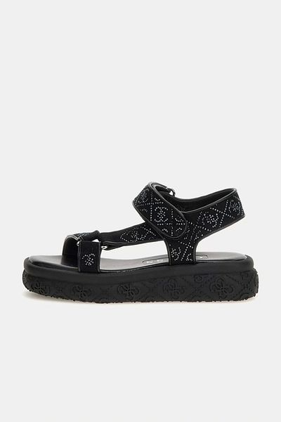 Guess Lode Women's Black Sandals Fljlodfap03-Black