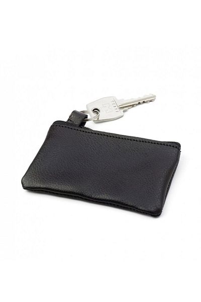 OEM Key wallet with ring and zipper, imitation leather, Black