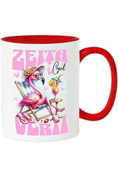 StoryGift Romania Cana Zeita verii cool pasare flamingo relaxata pe plaja, 33...