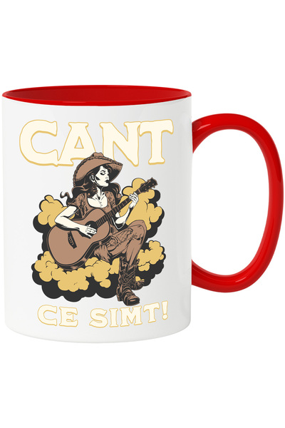 StoryGift Romania Cana Fata Stil Cowboy Cu Chitara Text Cant Ce simt! Muzica,...