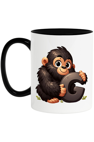 StoryGift Romania Cana cu o gorila care tine litera "G", pentru copii, ilustr...