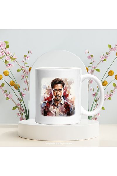 StoryGift Romania Cana Cu Tony Stark, Supererou, Omul De Fier, Marvel, Avengers, Multicolor 330 ml, Cu Maner Alb