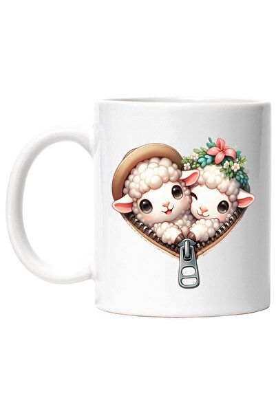 StoryGift Romania Cana cu 2 oite inghesuite, ilustratie, fermoar, imbujorate,...