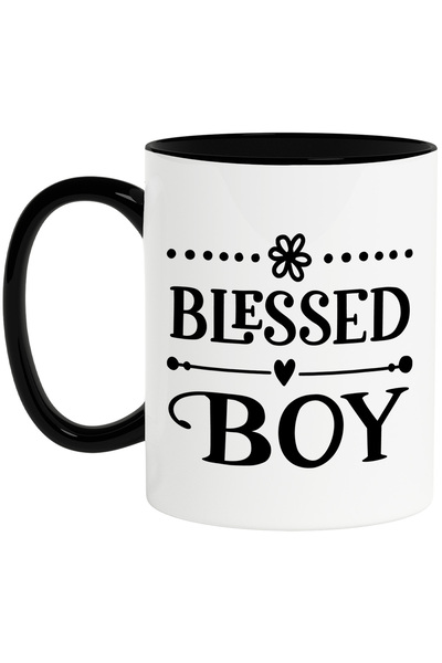 StoryGift Romania Cana cu o inimioara si textul "Blessed boy" - baietel binec...