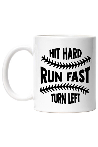 StoryGift Romania Cana cu mesajul in engleza " Hit hard, run fast, turn left"...