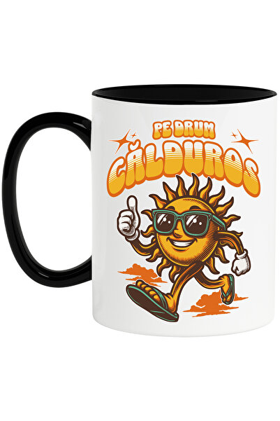 StoryGift Romania Cana Soare cu ochelari si fericit Pe drum, calduros., 330ml...