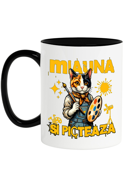 StoryGift Romania Cana Pisica artist miauna si picteaza animal blanos motan, ...