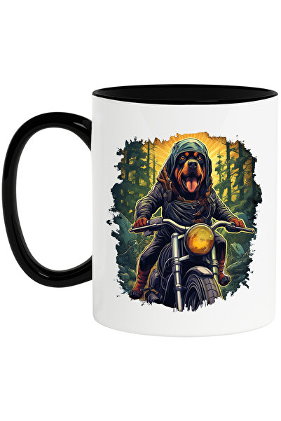 StoryGift Romania Cana cu un catel Rottweiler care merge prin padure cu motoc...