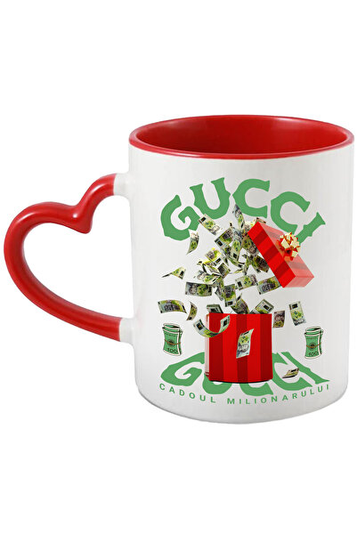 StoryGift Romania _Gucci_ Mug - Millionaire's Gift, 330ml, Ceramic with Red H...