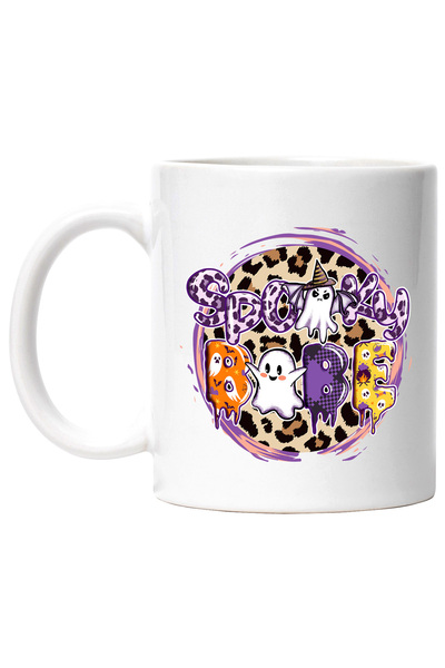 StoryGift Romania Cana cu mesajul "Spooky babe", ilustratie, Halloween, sarba...