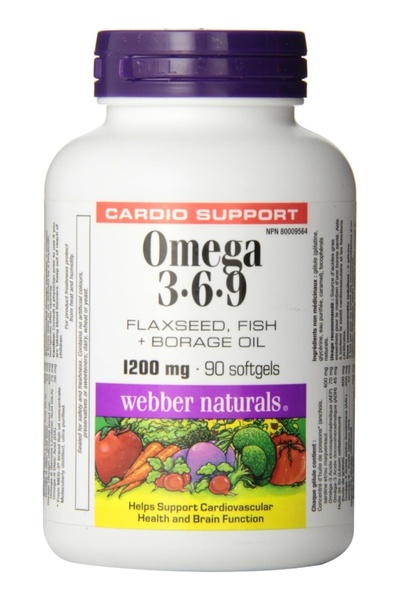 webber naturals أوميجا 3-6-9 1200 ملغ 90 قرصًا