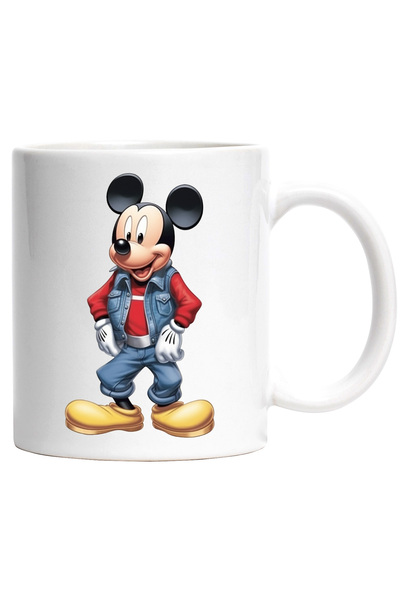 StoryGift Romania Cana Cu Mickey Mouse in Haine de Tineresti, Inalt, Desene A...