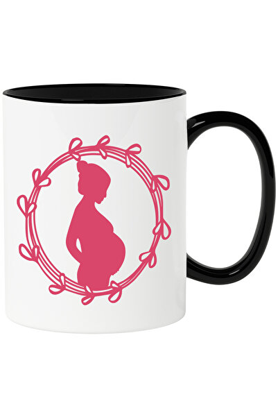 StoryGift Romania Cana cu Femeie Insarcinata, Forma de Cerc, Mama, Mama si Co...