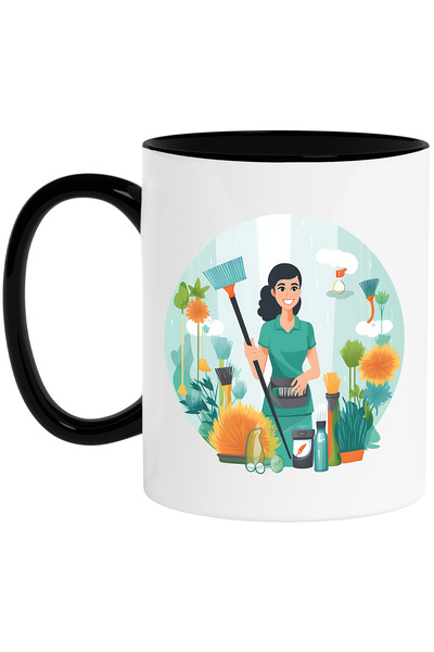 StoryGift Romania Cana cu o femeie care tine o matura | ilustratie | curateni...