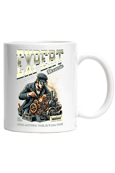 StoryGift Romania Cana Barbat Motor Masina Text expert mecanic, 330ml, Cerami...