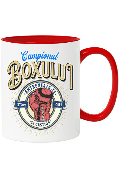 StoryGift Romania Cana cu Manusa De Box Sport De Contact Periculos Text Campi...
