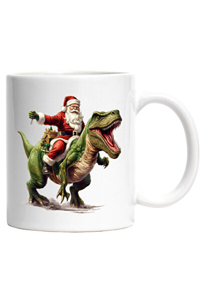 StoryGift Romania Cana cu Mos Craciun care sta pe un dinozaur verde | T-Rex |...