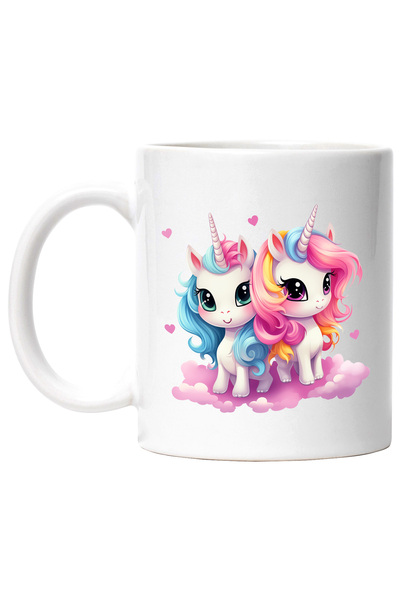 StoryGift Romania Cana cu 2 unicorni fericiti | ilustratie | zambesc | inimi ...