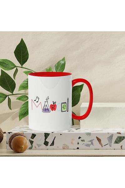 StoryGift Romania Mug With The Name Marcel, And Funny Message, Curious, Sociable, Galagio, 330ml, Ceram, With