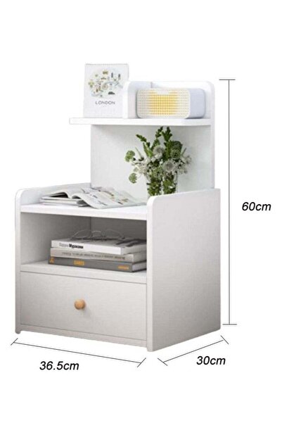 soufa dibaj Nightstand | Modern Nightstand Home Bedside Storage Cabinet with Drawer and Shelf