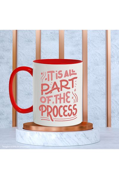 StoryGift Romania Mug With Message In English It Is All Part Of The Process, Flowers, Multicolor 330 ml, With ,STG .