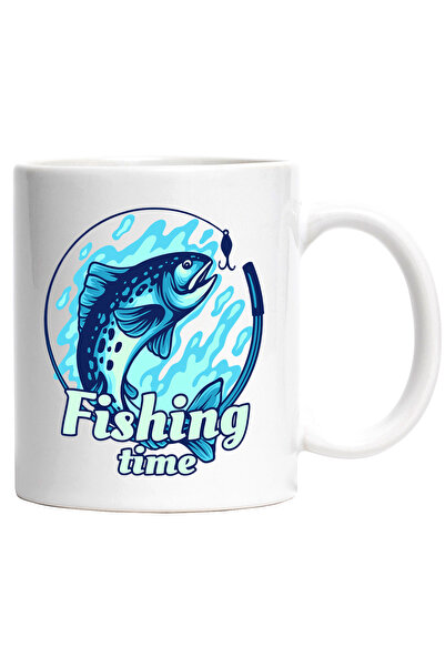 StoryGift Romania Cana Cu Mesaj In Engleza Fishing Time, Peste, Pescuit, Apa,...